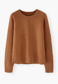 Raglanpullover, Zimt, webstill