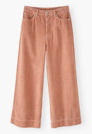 K&uuml;rzer geschnittene Hose mit weitem Bein, Muschelrosa, webstill