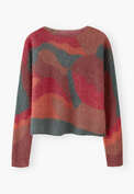 Bedruckter Pullover, Gew&uuml;rzrot, webstill