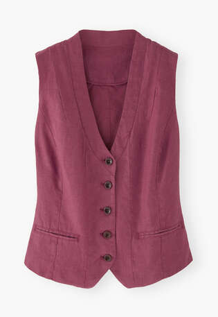Weste, Dunkles Magenta, webstill