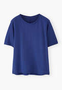 Kastiges T-Shirt, Tiefes Ultramarin, webstill