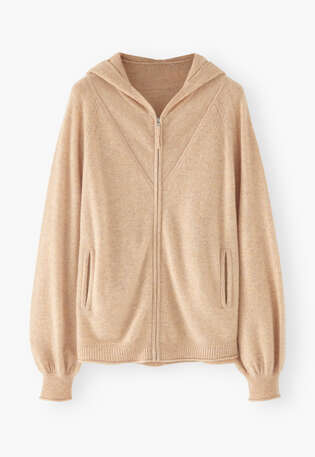 Hoodie mit Rei&szlig;verschluss, Ros&eacute;gold, webstill