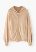 Hoodie mit Rei&szlig;verschluss, Ros&eacute;gold, webstill