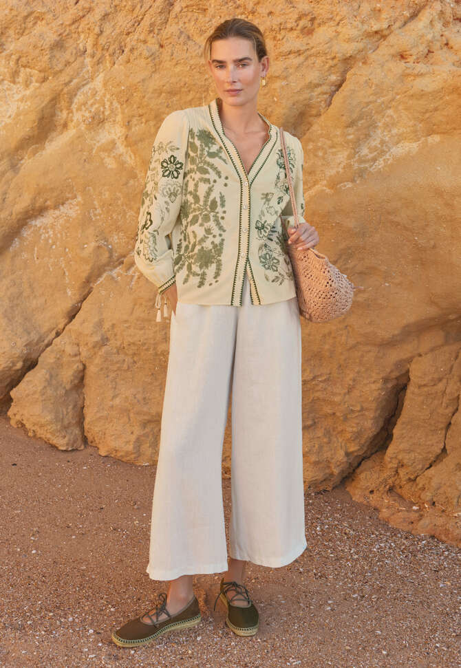 Bestickte Bluse, Ecru, completeTheLook