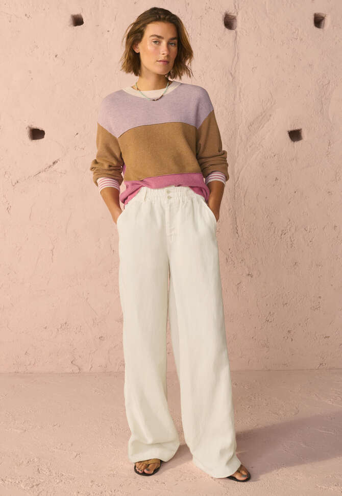 Piqu&eacute;-Strickpullover, Rosa Sonnenuntergang, completeTheLook