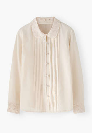 Bluse mit Biesen, Perle, webstill