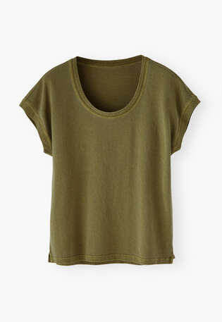 Ripp-T-Shirt, Oliv, webstill