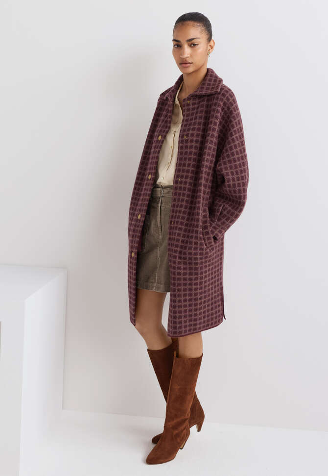 Karierte Jacke, Burgunder, completeTheLook