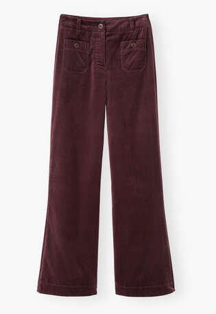 Samthose mit weitem Bein, Braune Beere, webstill