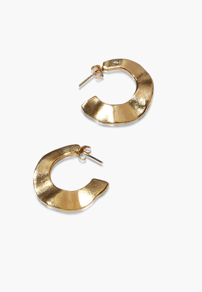 Gewellte Ohrringe, Gold, completeTheLook