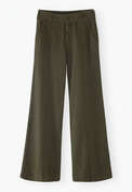 Gestreifte Hose mit weitem Bein, Oliv/Indigo, webstill
