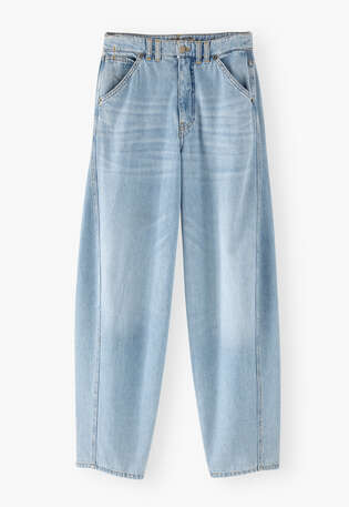 Jeans mit Nahtdetails, Blasse Waschung, webstill