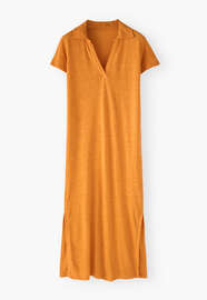 Polo-Shirt-Kleid, Safran, webstill