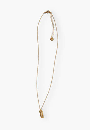 Halskette mit eckigem Anh&auml;nger, Gold, webstill