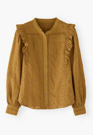 Broderie-Bluse, Ockersand, webstill