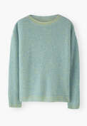 Plattierter Pullover, Kornblume, webstill