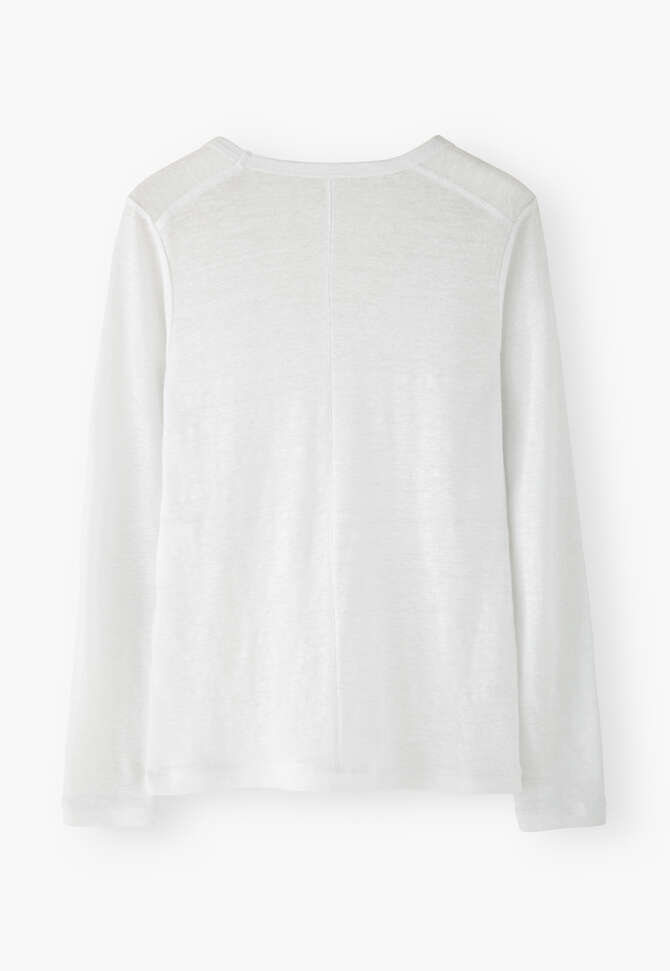 Lang&auml;rmeliges Rundhals-Top, Wei&szlig;, completeTheLook