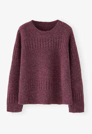 Ripppullover, Aubergine, webstill
