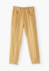 Schmal zulaufende Hose, Goldenes Sandbeige, webstill