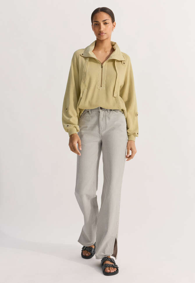 Jeans mit geteiltem Saum, Hellgrau, completeTheLook