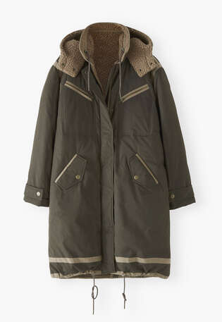 Borg-Parka, Dunkles Khaki, webstill