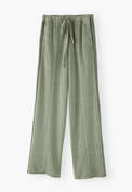 Weitbeinige Jogginghose, Helles Khaki, webstill