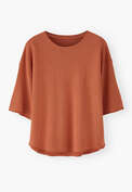 Loopback-T-Shirt, Flammendes Orange, webstill