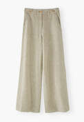 Hose mit weitem Bein, Khaki, webstill