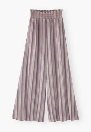 Gestreifte Hose, Lavendel-Pflaume, webstill