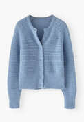 Durchgekn&ouml;pfter Cardigan, Himmelblau, webstill