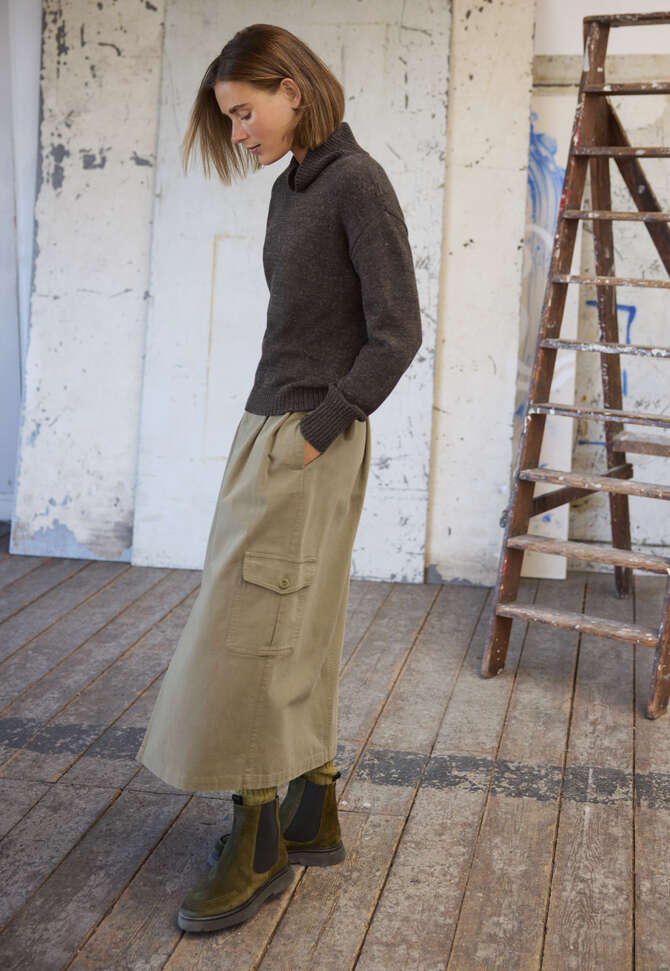 Pullover mit hohem Kragen, Kohlschwarz, completeTheLook