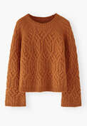 Zopfmuster-Pullover, Marmelade, webstill