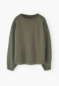 Sweatshirt mit Druckknopfr&uuml;cken, Khakigr&uuml;n, webstill