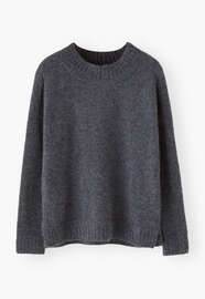 Strickpullover, Graublau, webstill