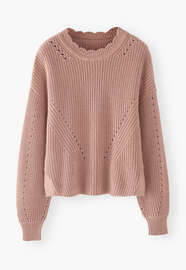 Rippstrickpullover, Zartes Tonerde-Ros&eacute;, webstill