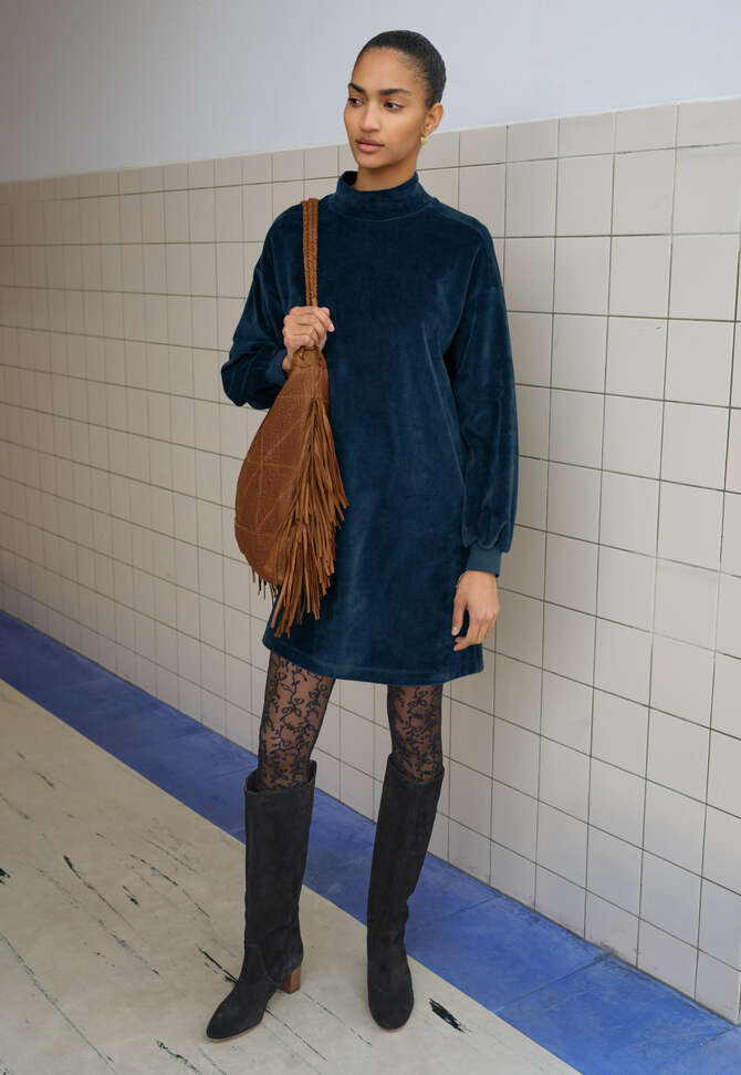 Sweatshirtkleid aus Jersey, Indigo, completeTheLook