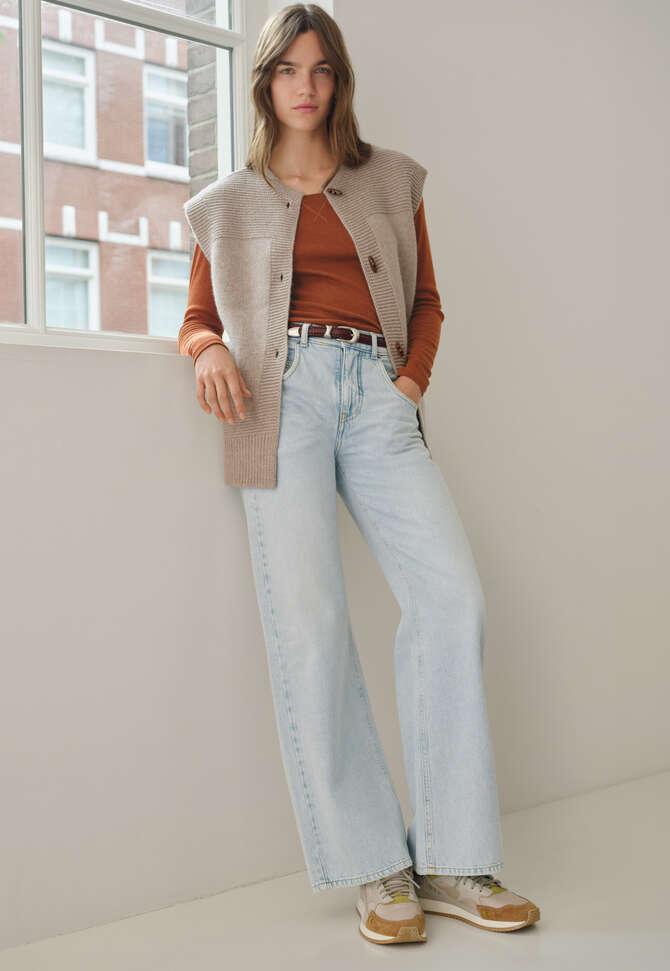 Top mit U-Ausschnitt, Rostorange, completeTheLook