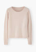 Pullover mit Puff&auml;rmeln, Blasse Bl&uuml;te, webstill