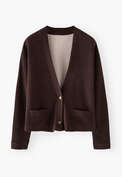 Jersey-Cardigan, Dunkle Schokolade, webstill
