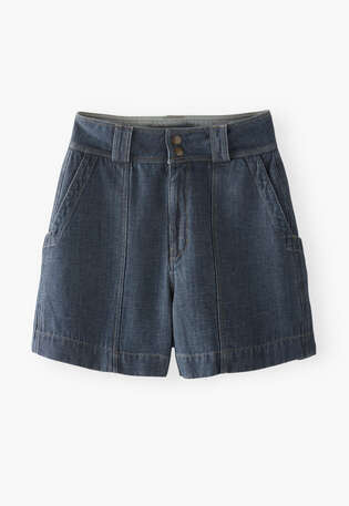 Streifen-Shorts, Indigograu, webstill