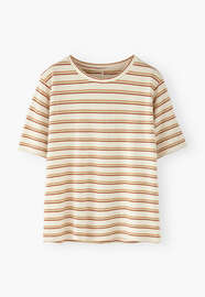 Gestreiftes T-Shirt, Ecru/Mint, webstill