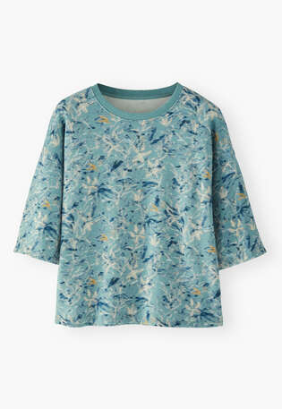 T-Shirt mit Print, Aqua, webstill