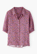 Bedruckte Bluse, Pink, webstill