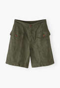 Safari-Shorts, Dunkles Moos, webstill