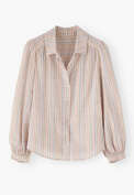 Gestreifte Bluse, Perle/Ros&eacute;, webstill