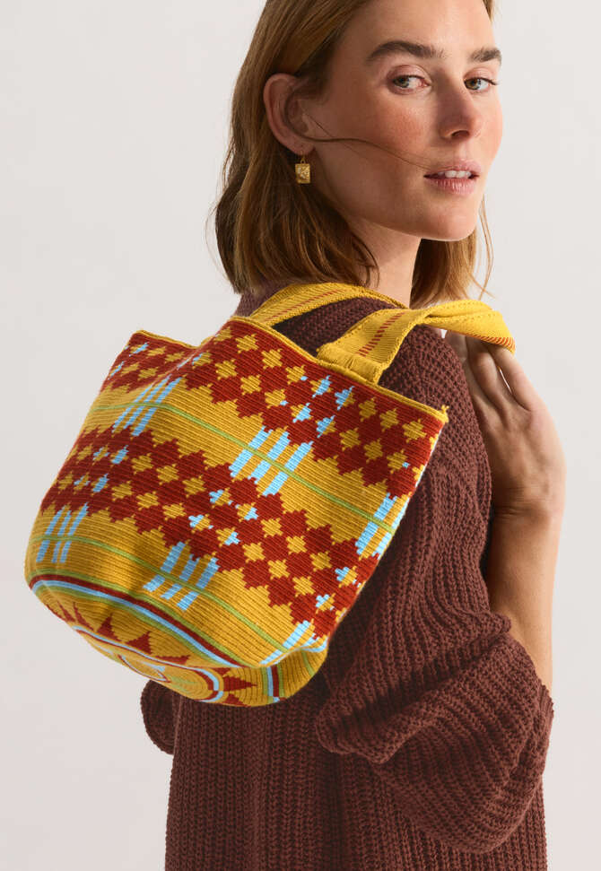 Kleine gewebte Tragetasche, Gelb/Spice, completeTheLook