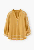 Bestickte Bluse, Toskanische Sonne, webstill