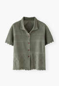 Strickhemd, Grau/Khaki, webstill