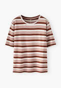 Gestreiftes T-Shirt, Perle/Ros&eacute;, webstill