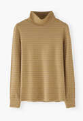 Gestreifter Rollkragenpullover, Sand/Ros&eacute;, webstill